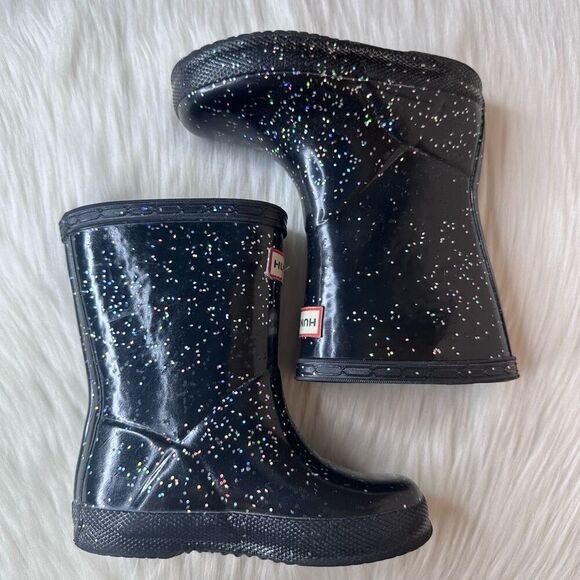 Hunter Kids First Giant Glitter Rain Boots Size UK 5 US 6B/7G - Picture 6 of 11